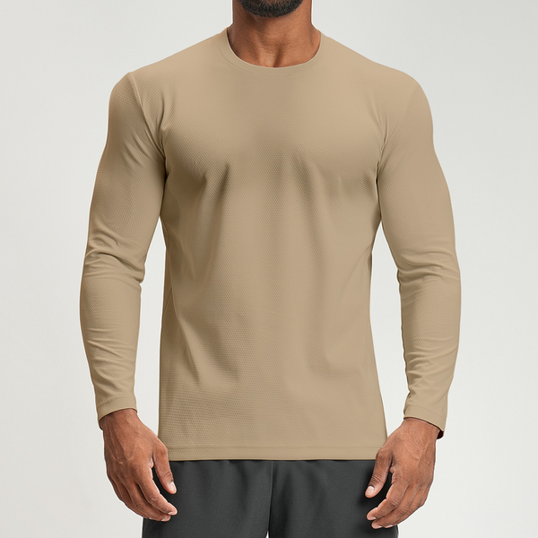 Men's Summer Cooling Round-Neck Quick-Dry Long-Sleeved Top