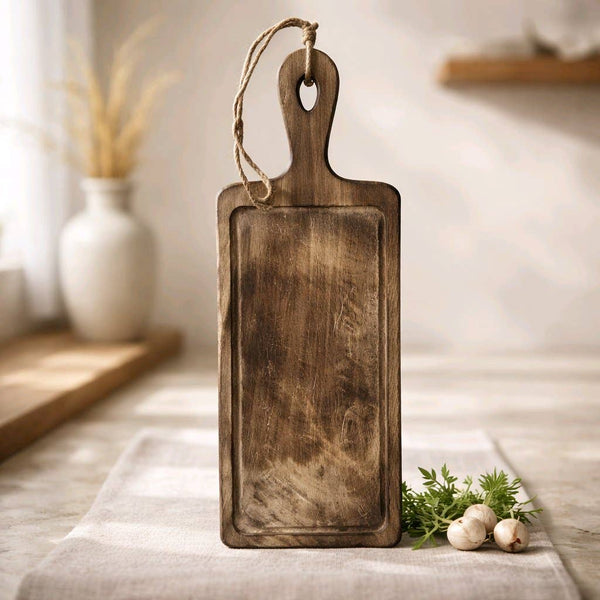 Dark Wood Chopping Tray 20x7x0.5in