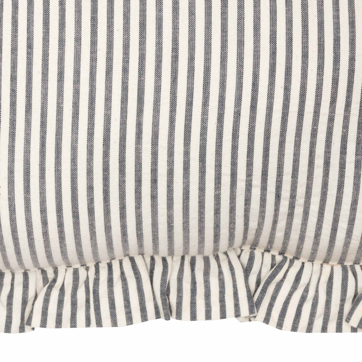 Farmhouse Ticking Stripe Pillow 12x12 – Blue Seersucker