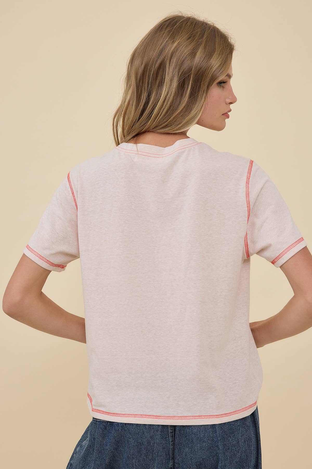 Western Boots Embroidered Contrast Stitch Tee