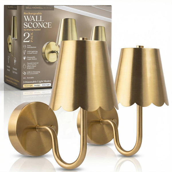 Bell & Howell Set of 2 Rechargeable Wall Sconces