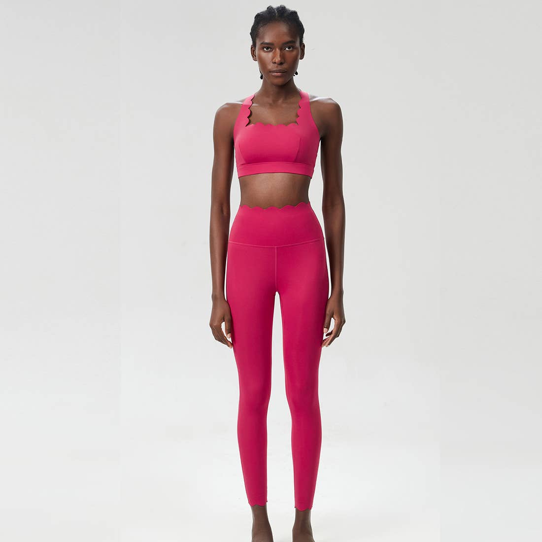Women Seamless Yoga Set - Removable Cup Bra&Contoured Tights