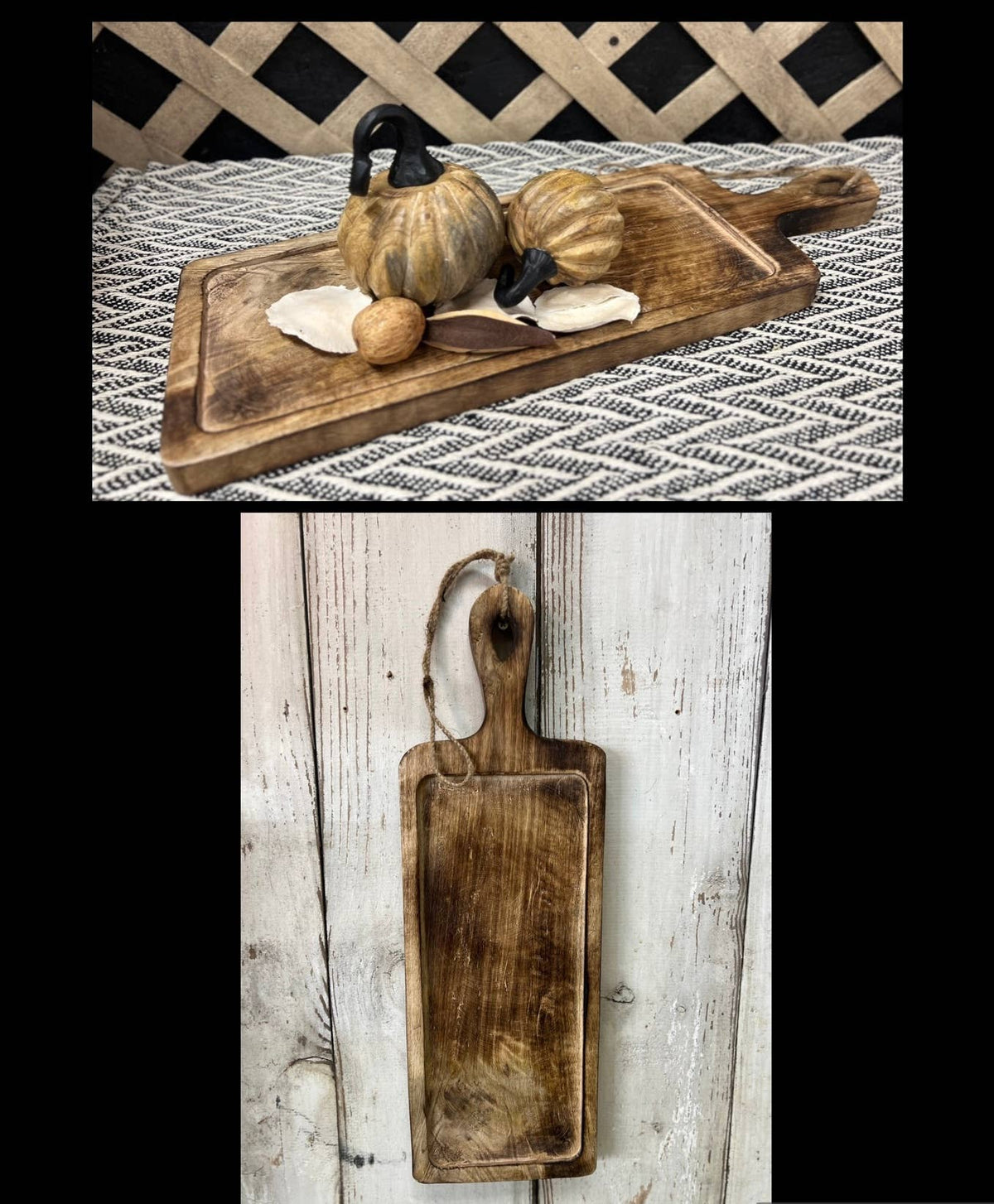 Dark Wood Chopping Tray 20x7x0.5in