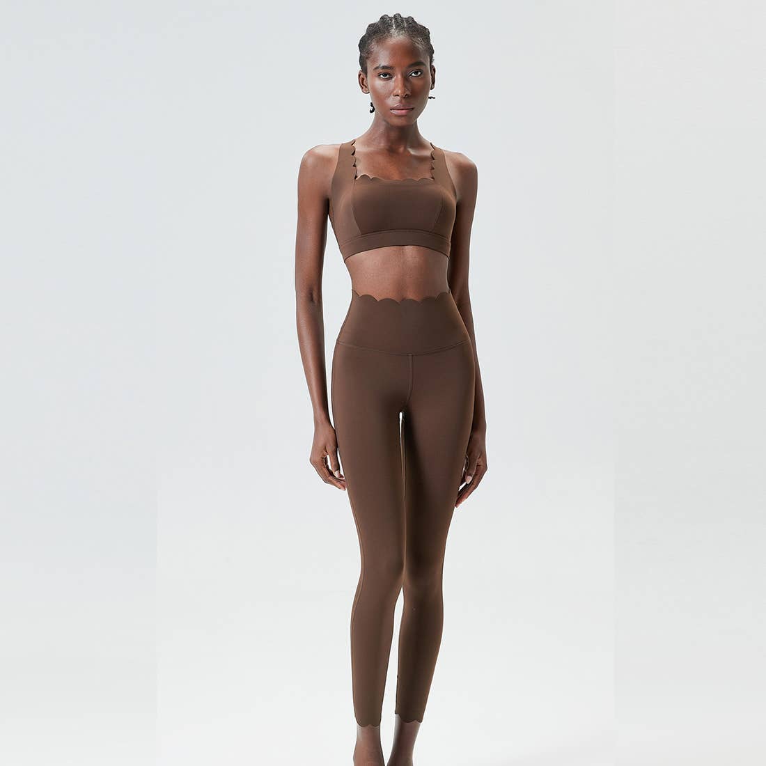 Women Seamless Yoga Set - Removable Cup Bra&Contoured Tights