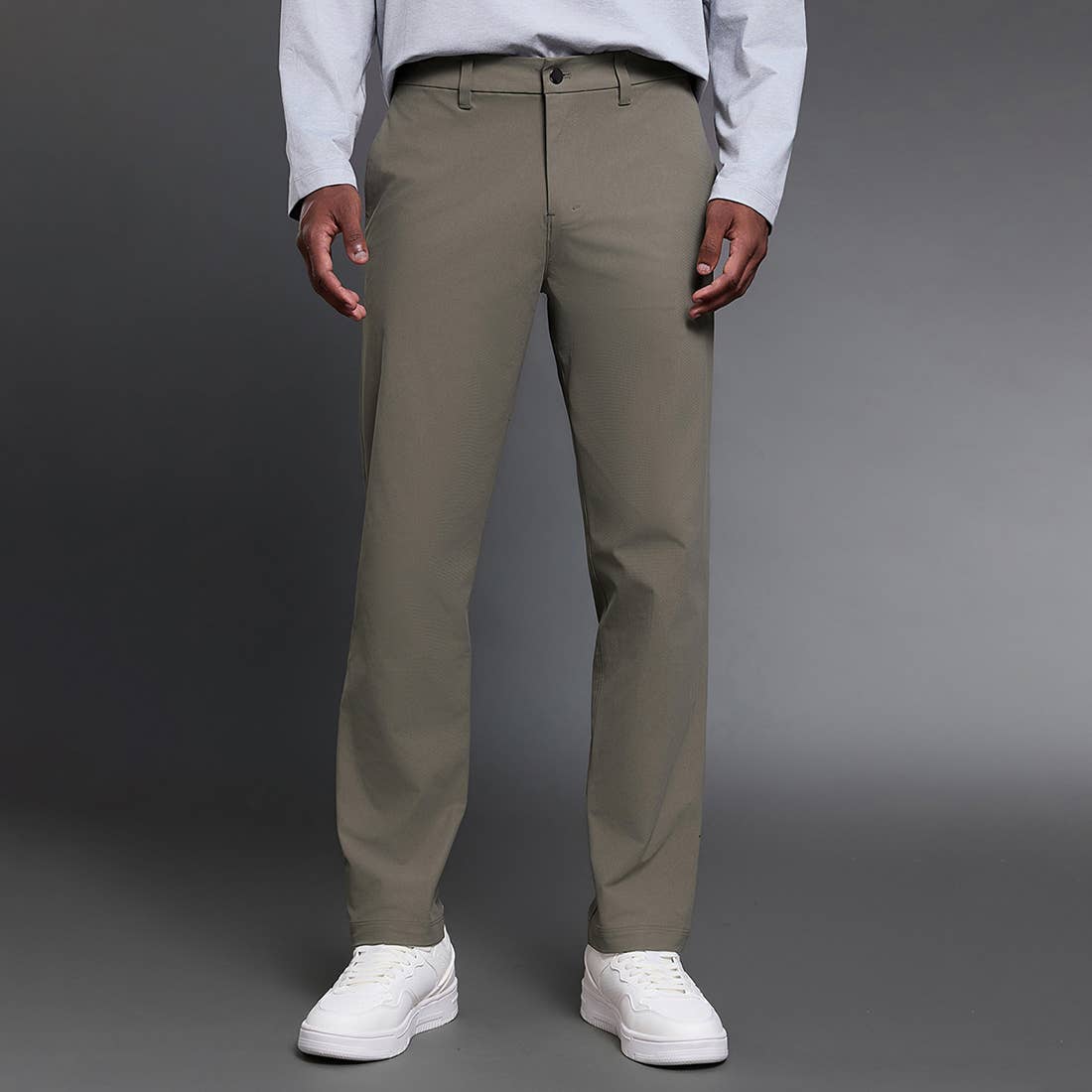 Men Comfortable Straight Leg Business Casual Dress Pants