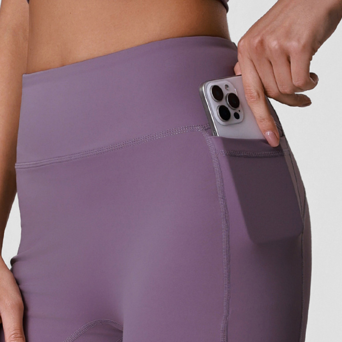 Women's Athletic Side-Pocket High Waist No T-Line Leggings