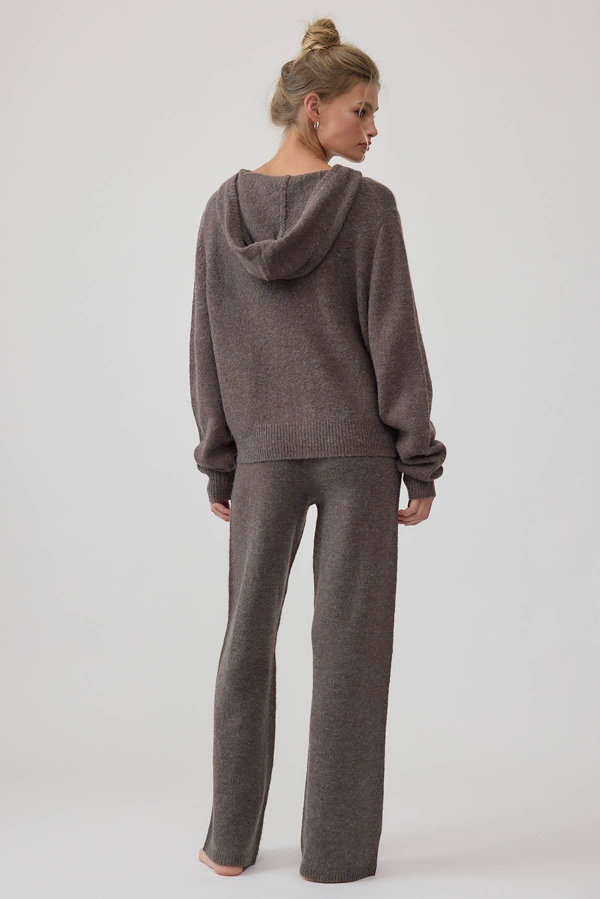 Cozy Knit Zip Hoodie & Wide-Leg Pants Set