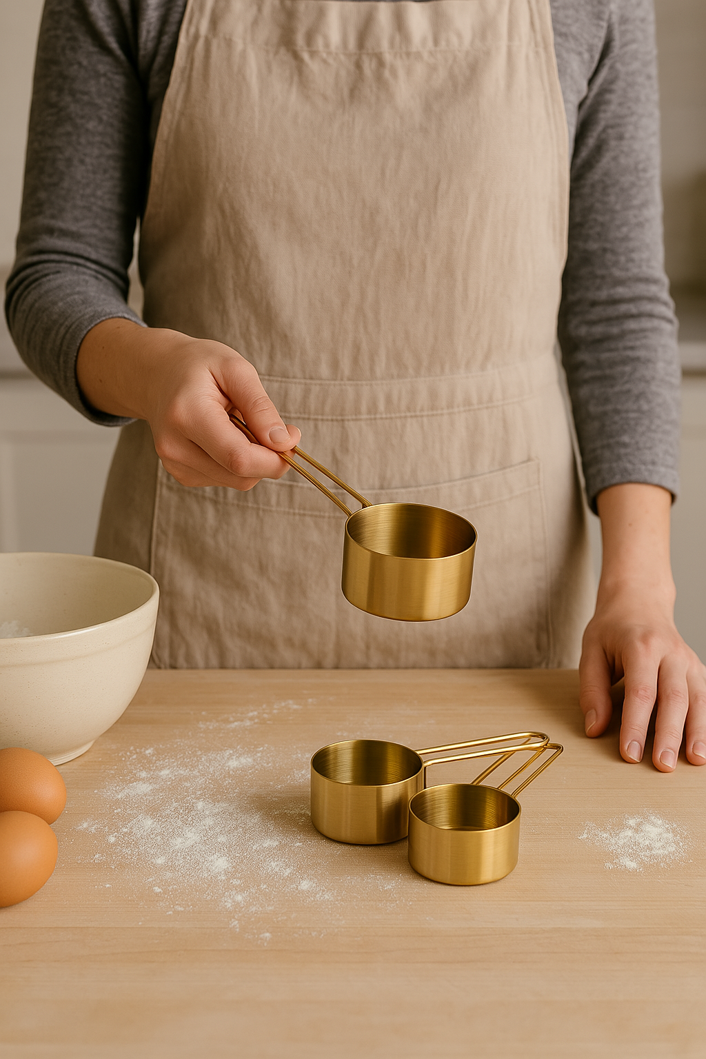 Gold Color Stainless Steel Measuring Cups,4pc Set For Baking