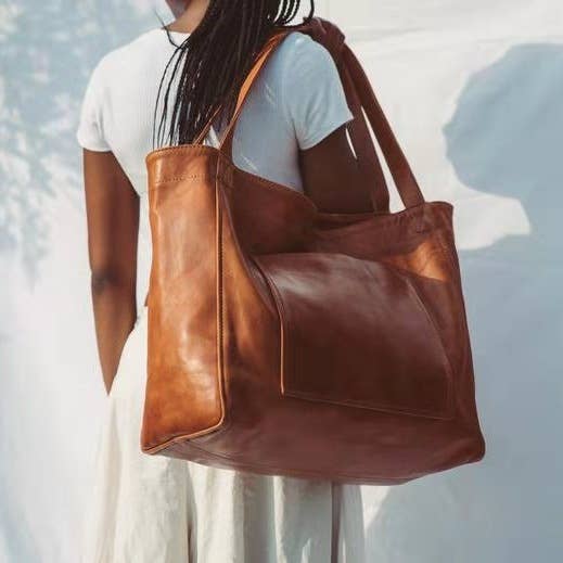 Vintage Faux Leather Xl Xxl Everything Tote Bag