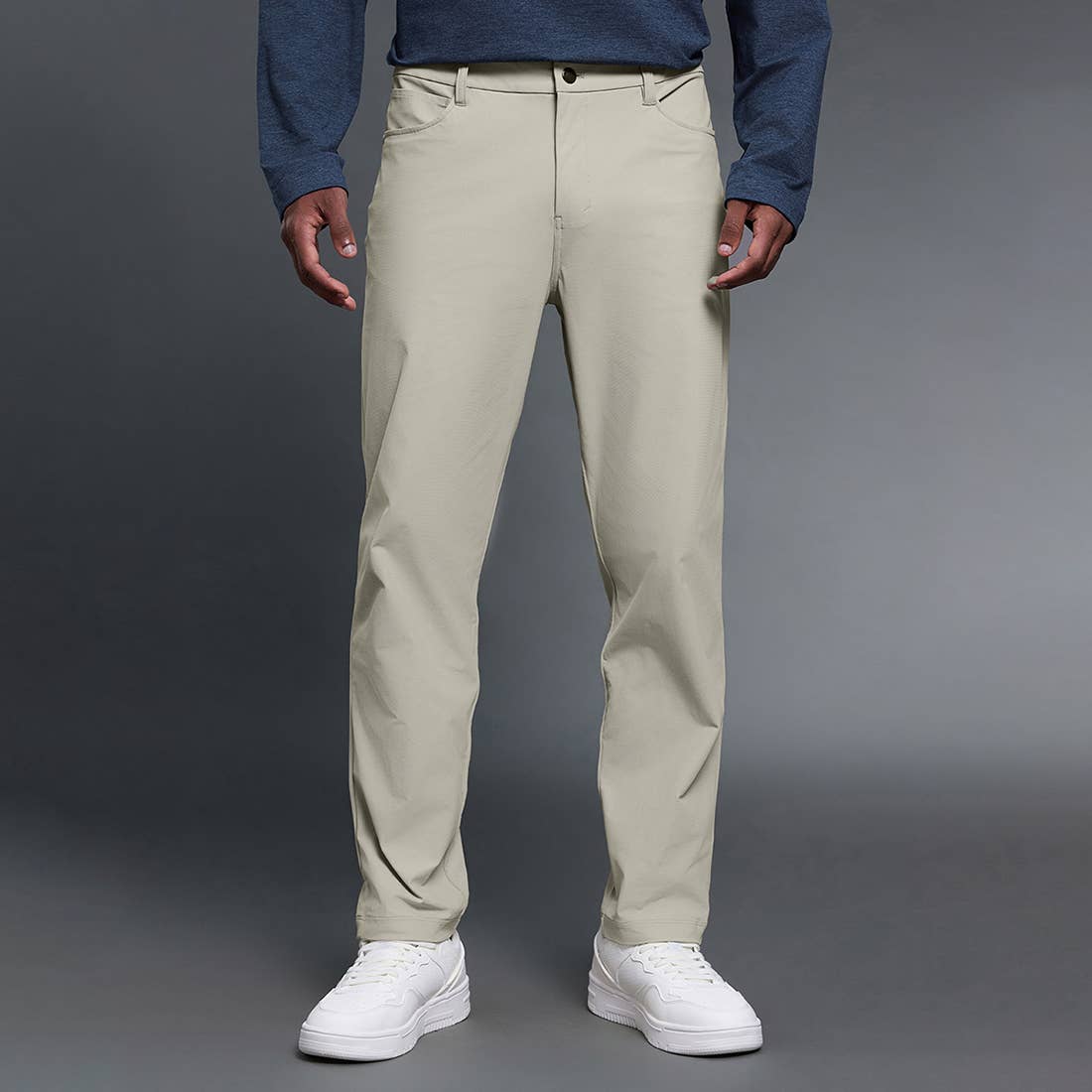 Men Comfortable Straight Leg Business Casual Dress Pants