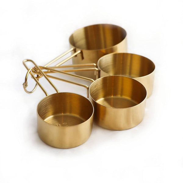 Gold Color Stainless Steel Measuring Cups,4pc Set For Baking