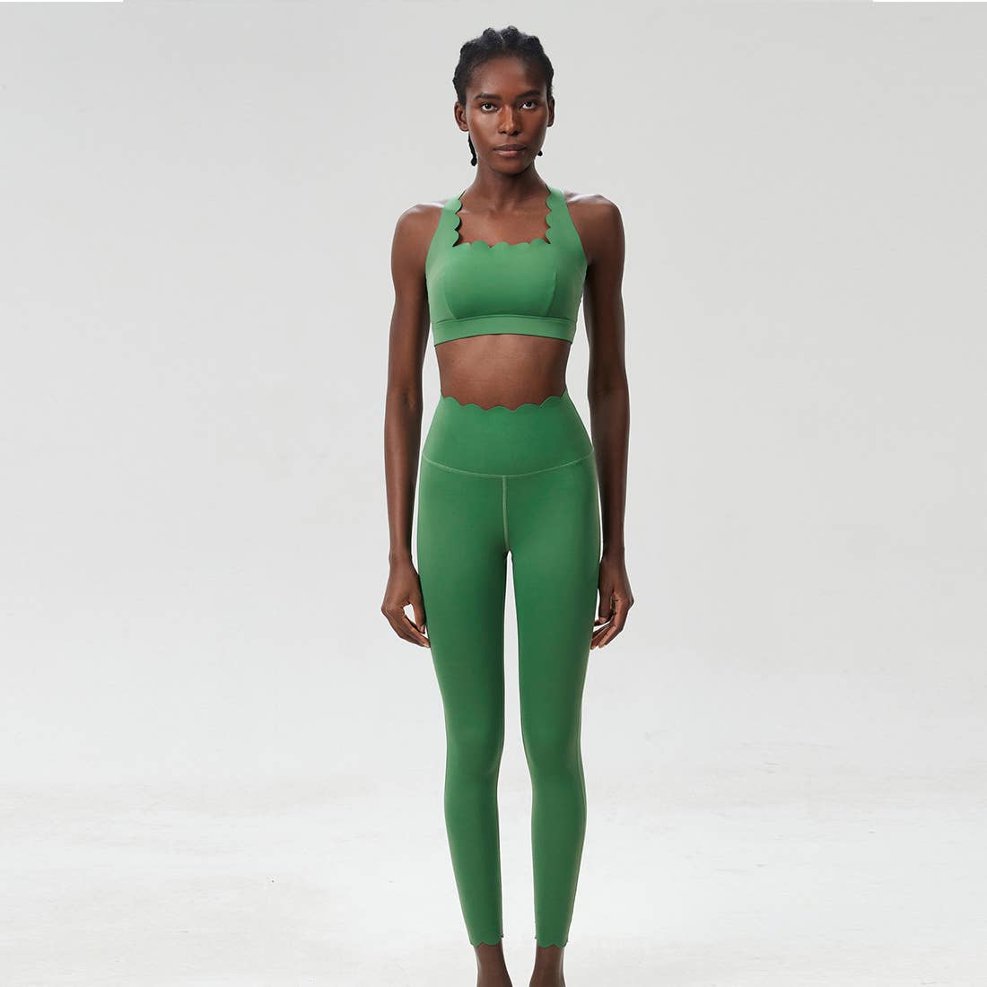 Women Seamless Yoga Set - Removable Cup Bra&Contoured Tights