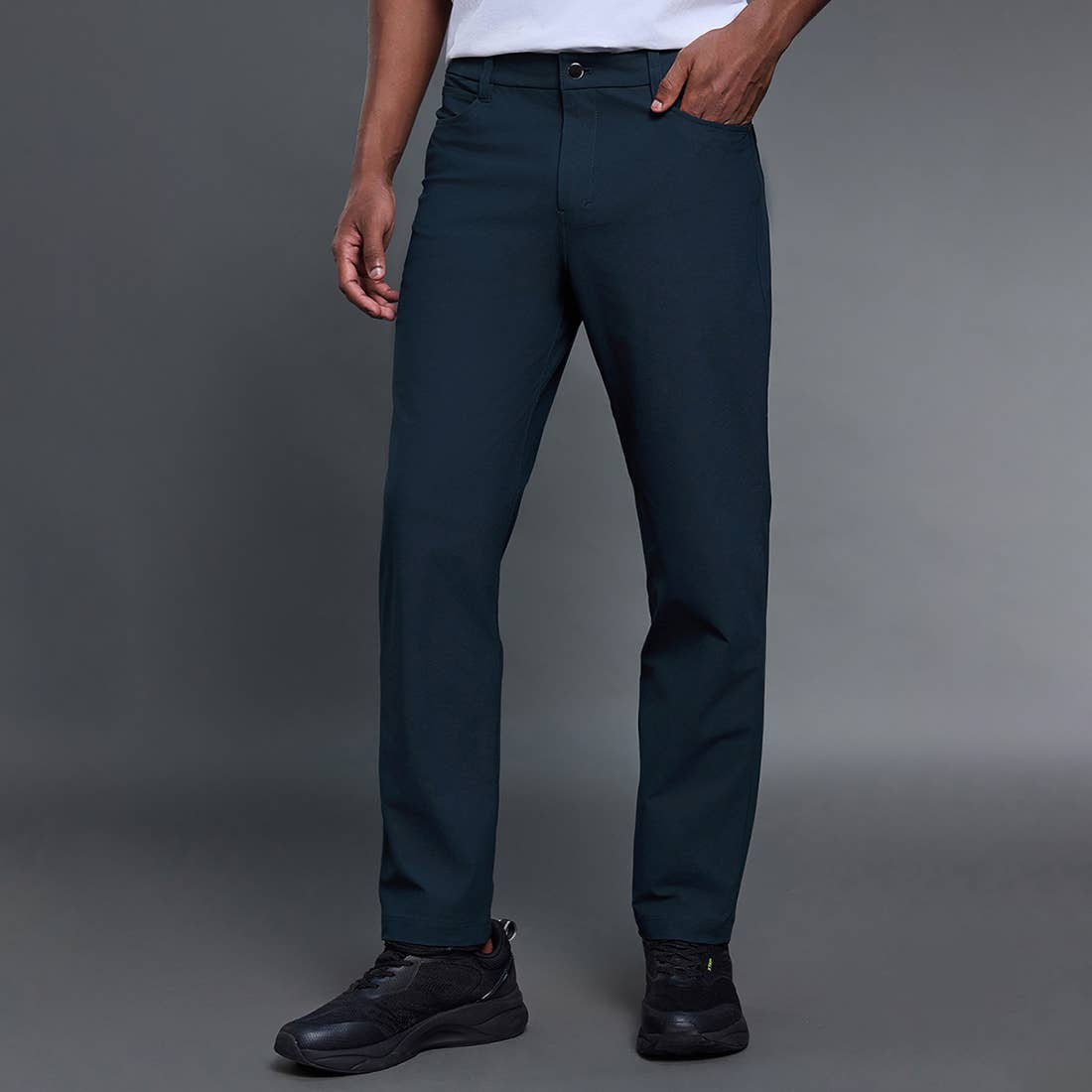 Men Comfortable Straight Leg Business Casual Dress Pants