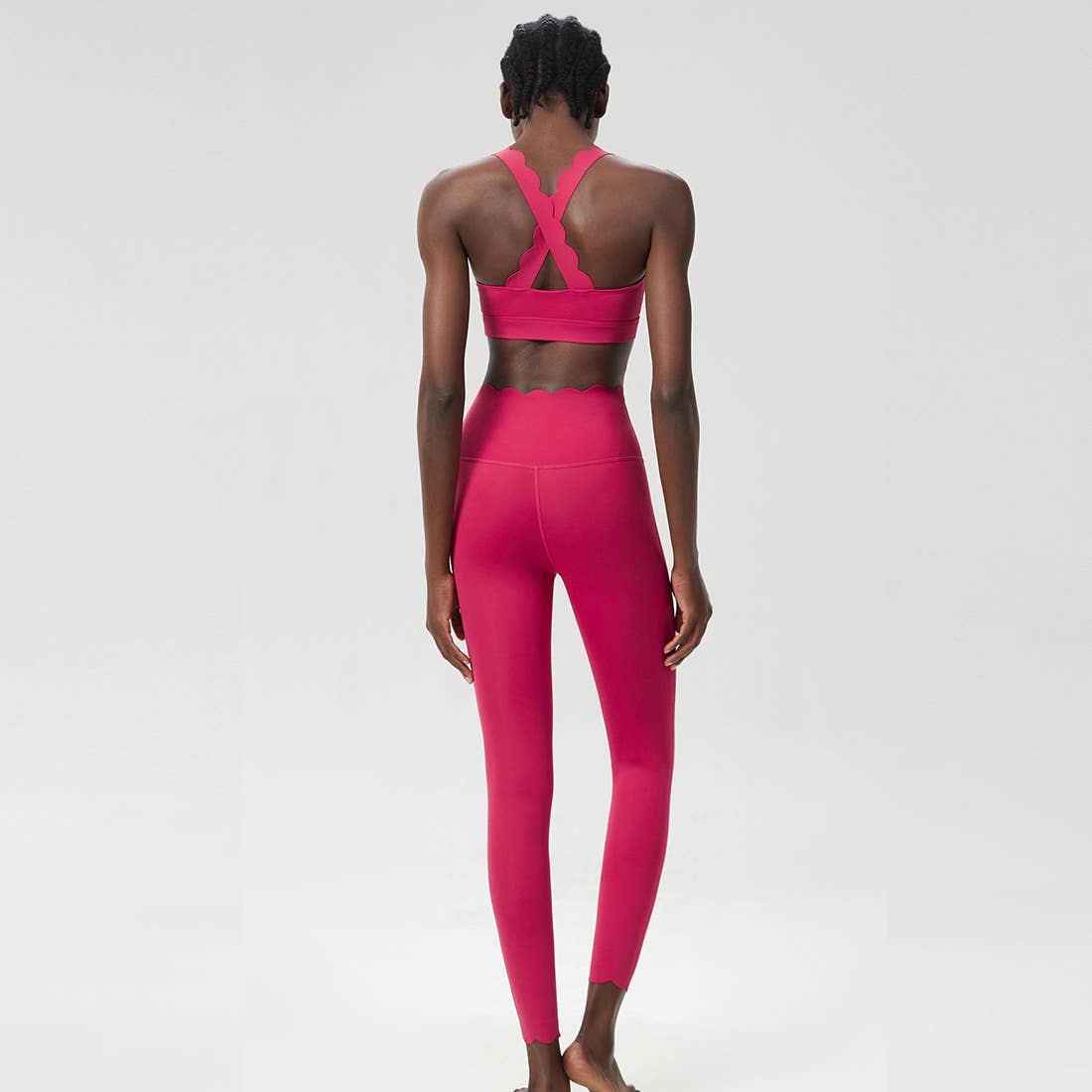 Women Seamless Yoga Set - Removable Cup Bra&Contoured Tights