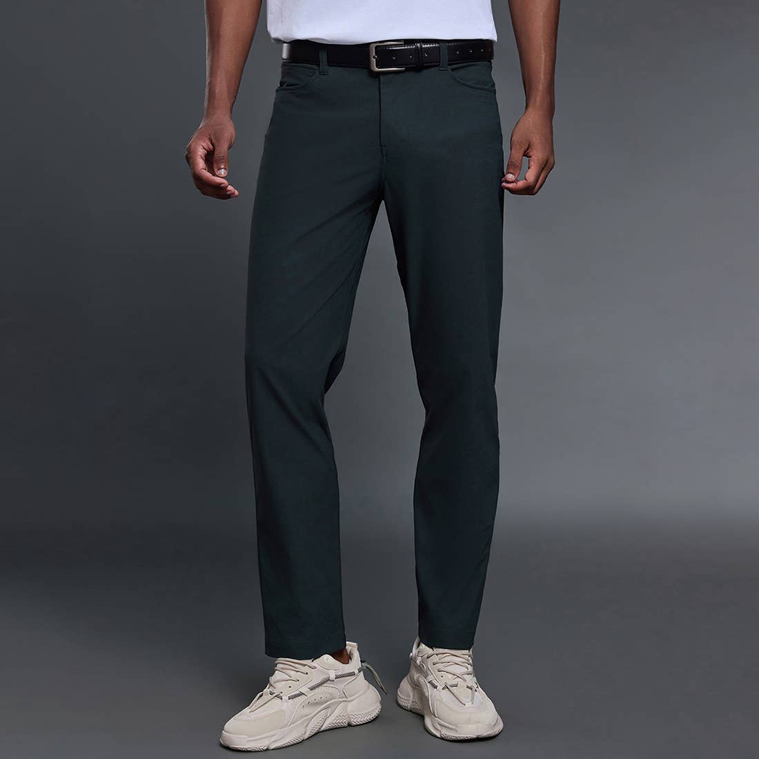 Men Comfortable Straight Leg Business Casual Dress Pants