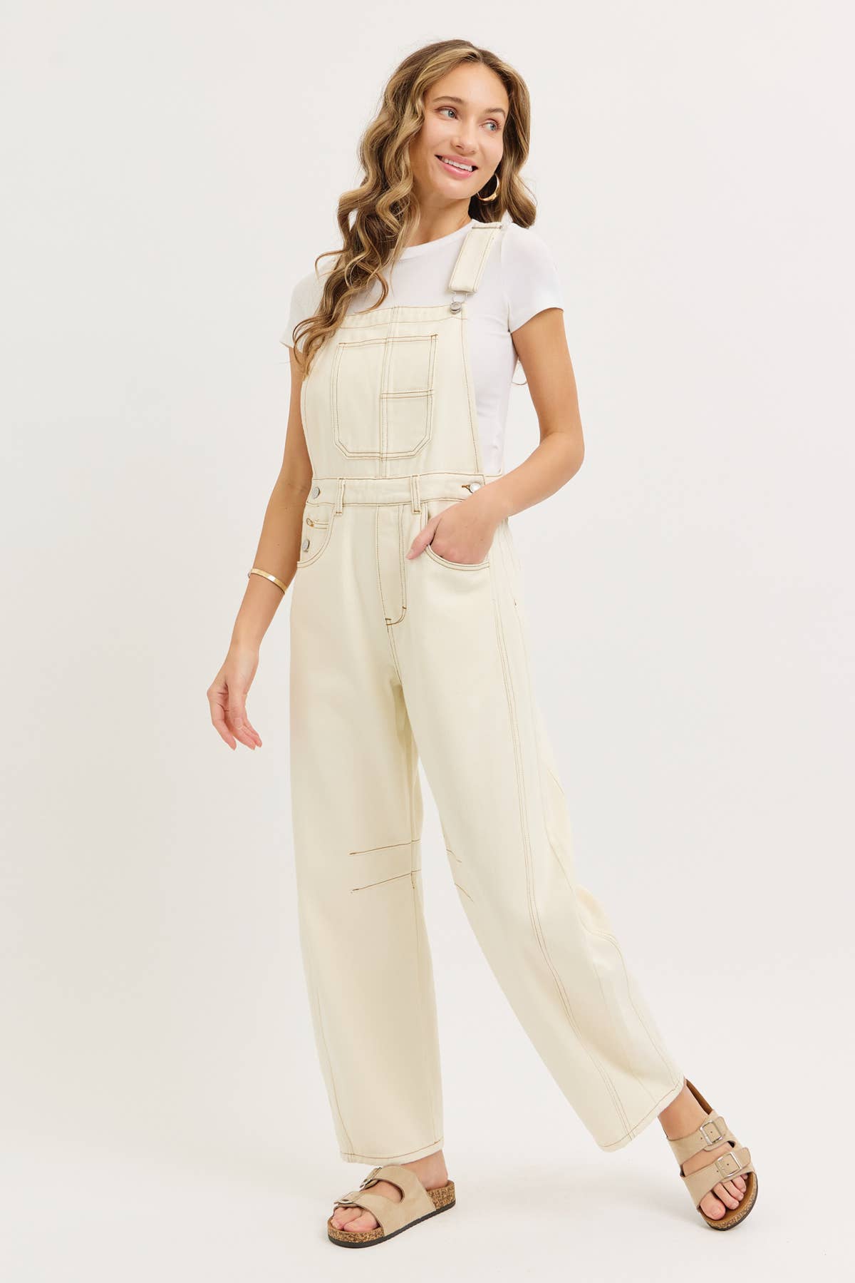 Barrel-Leg Denim Jumpsuit