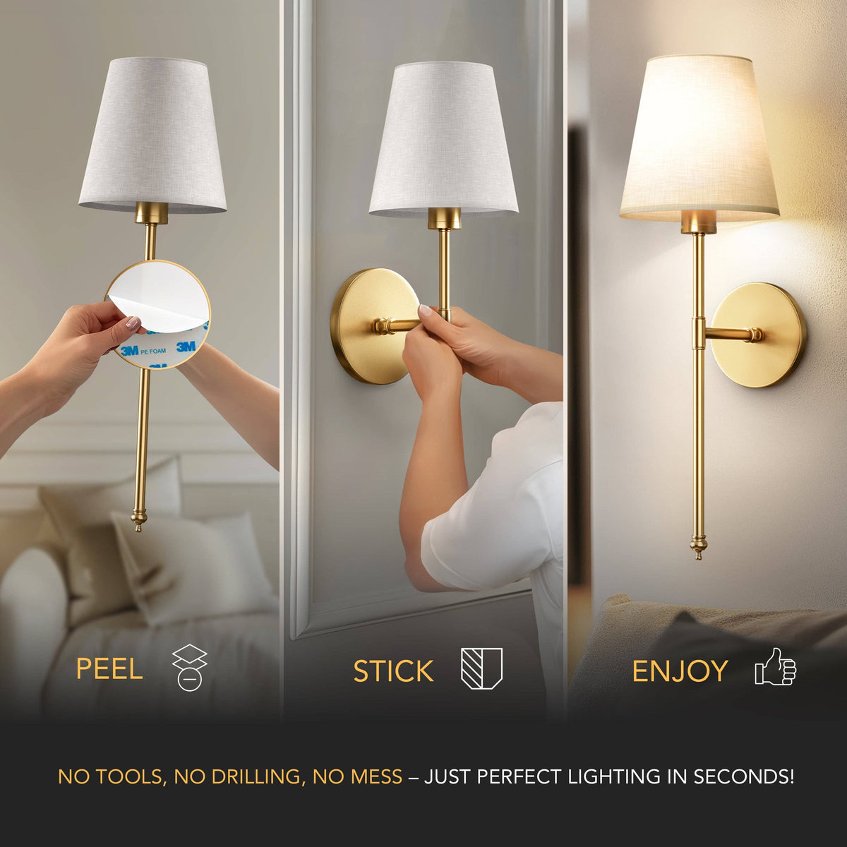 Wireless Wall Sconces (Set of 2)