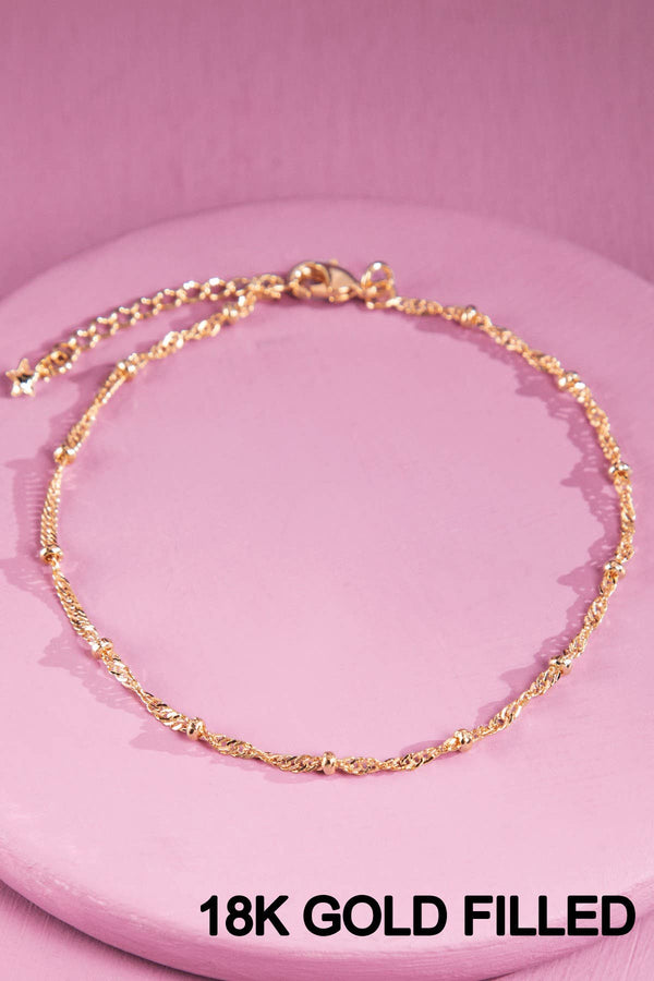 18K Gold Filled Twist Chain Bracelet