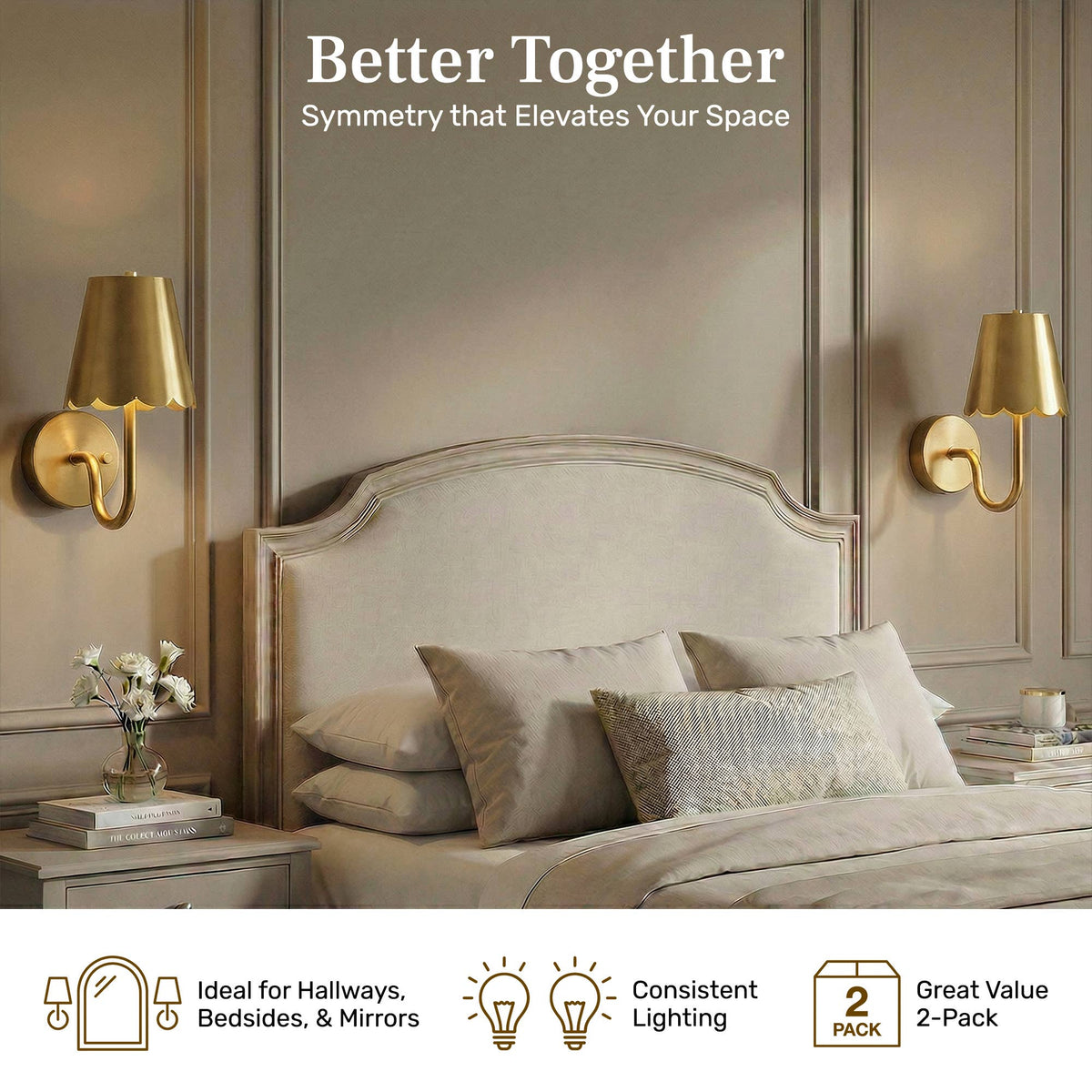 Bell & Howell Set of 2 Rechargeable Wall Sconces