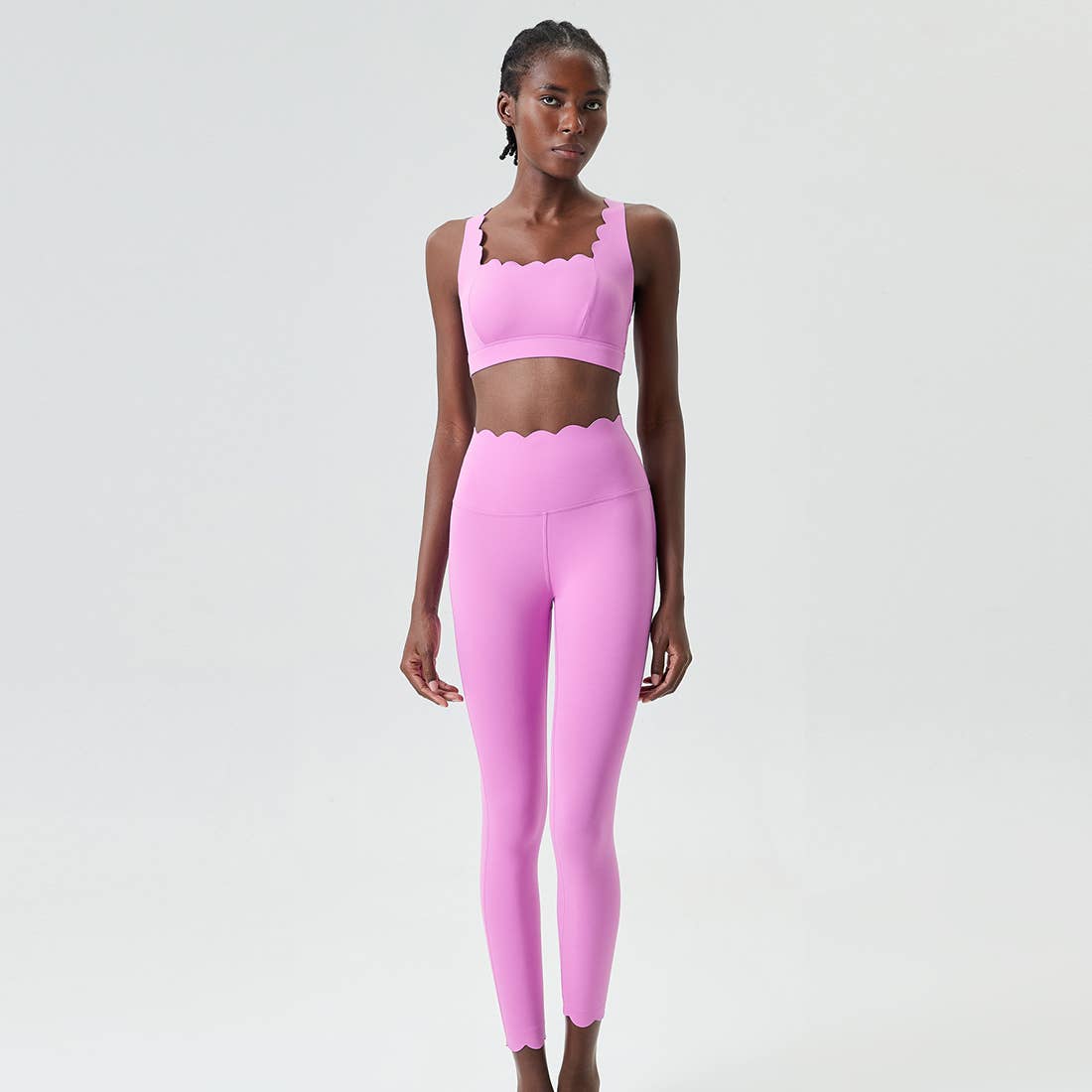 Women Seamless Yoga Set - Removable Cup Bra&Contoured Tights