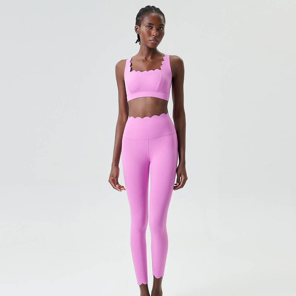 Women Seamless Yoga Set - Removable Cup Bra&Contoured Tights