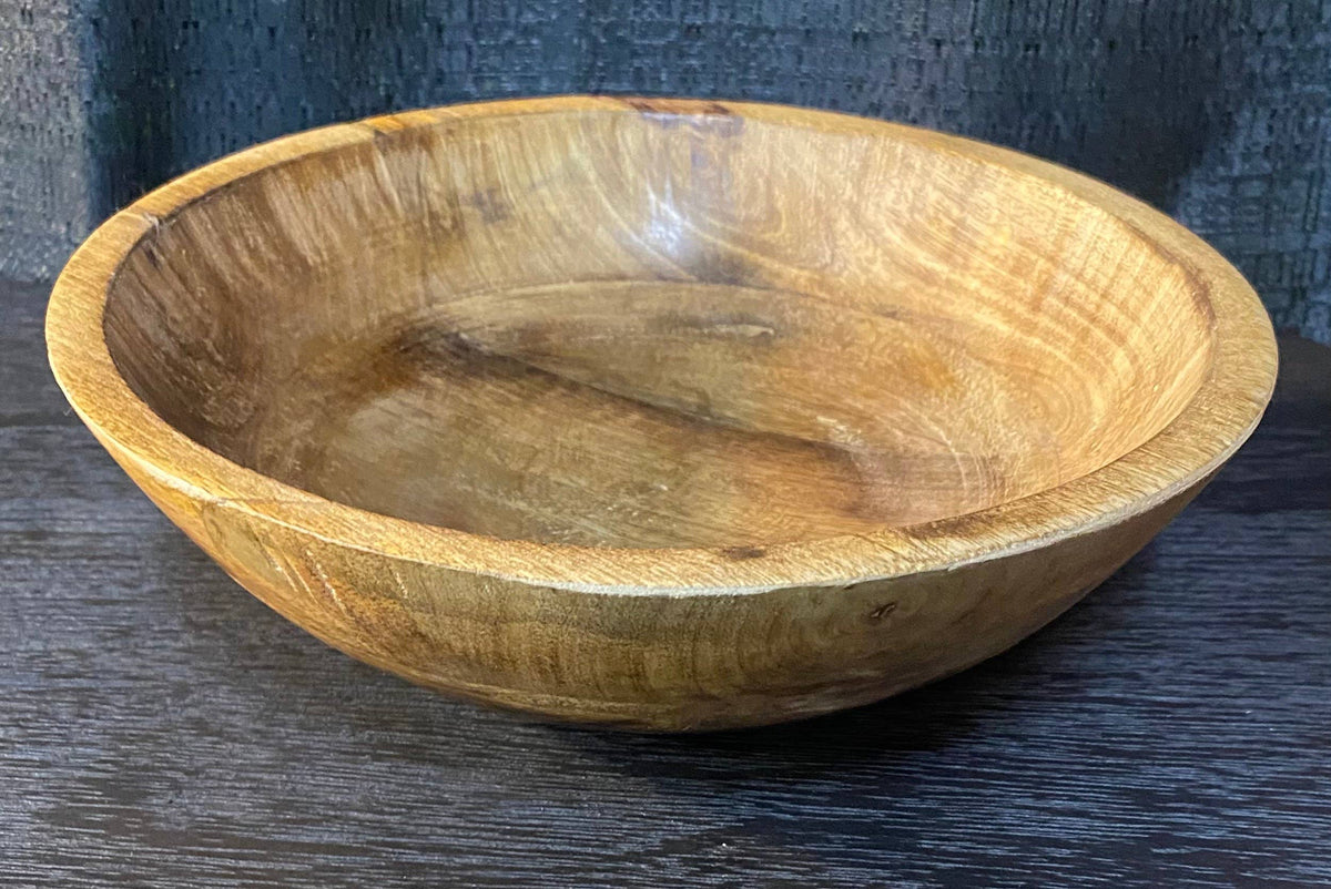 Dark Wooden Bowl 10x10x2.5in