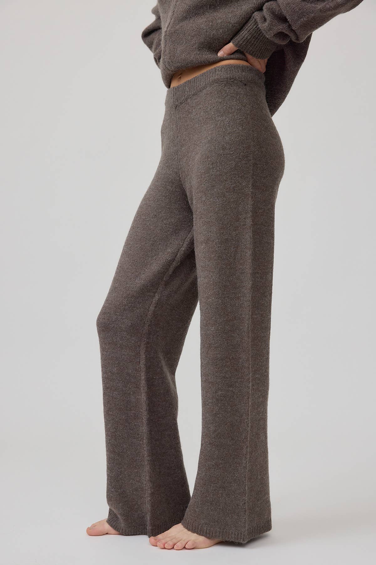 Cozy Knit Zip Hoodie & Wide-Leg Pants Set