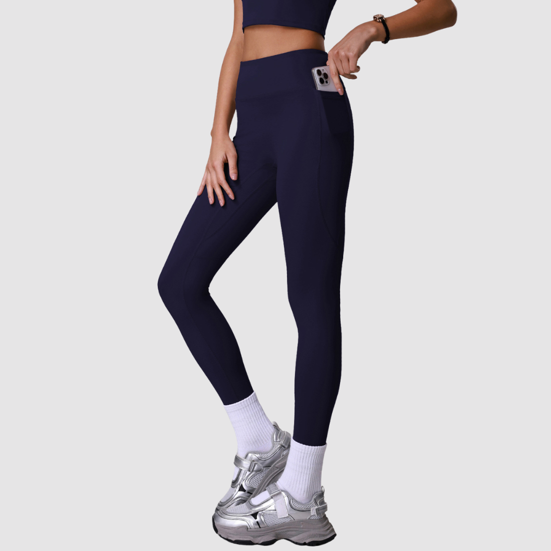 Women's Athletic Side-Pocket High Waist No T-Line Leggings