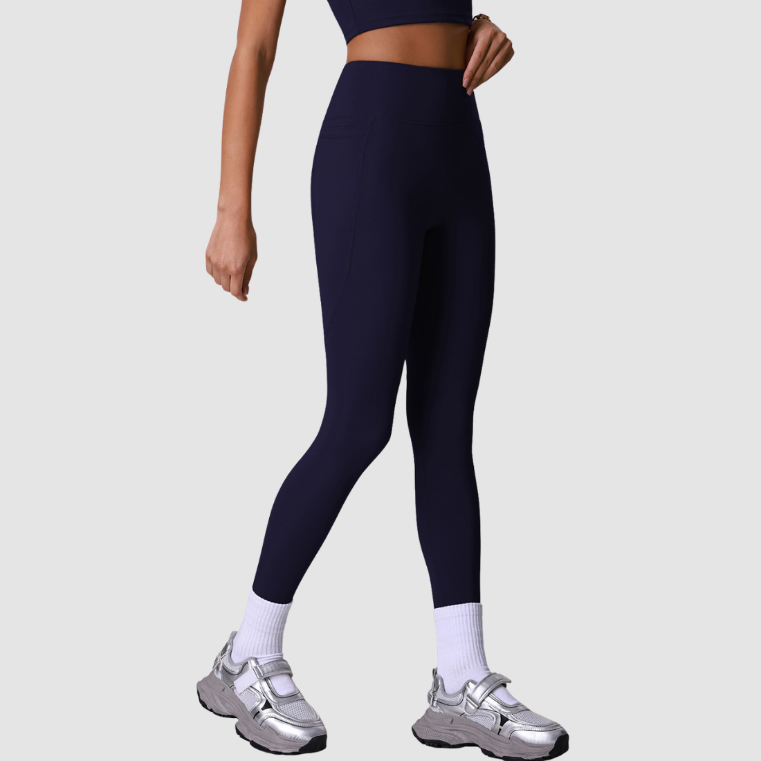 Women's Athletic Side-Pocket High Waist No T-Line Leggings