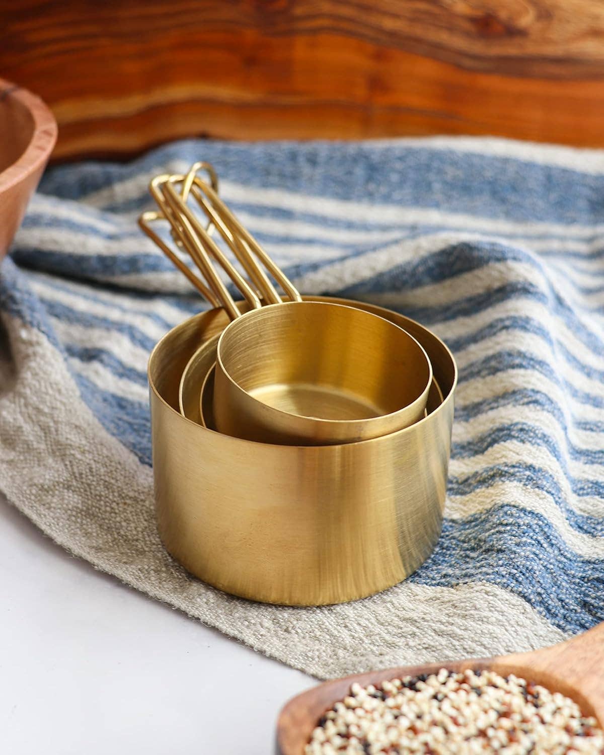 Gold Color Stainless Steel Measuring Cups,4pc Set For Baking