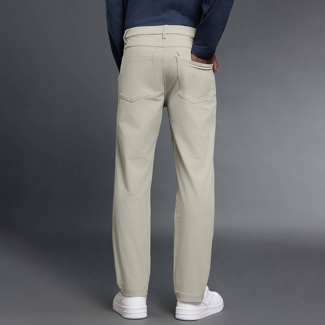 Men Comfortable Straight Leg Business Casual Dress Pants