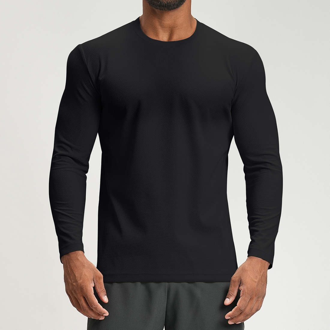 Men's Summer Cooling Round-Neck Quick-Dry Long-Sleeved Top