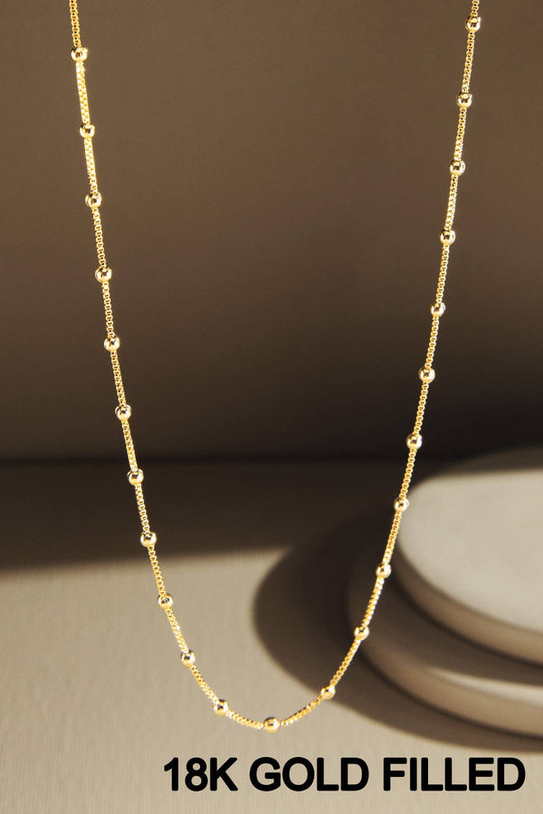 18K Gold Filled Station Necklace
