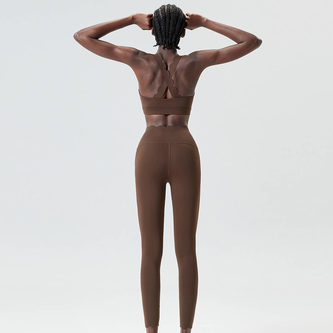 Women Seamless Yoga Set - Removable Cup Bra&Contoured Tights
