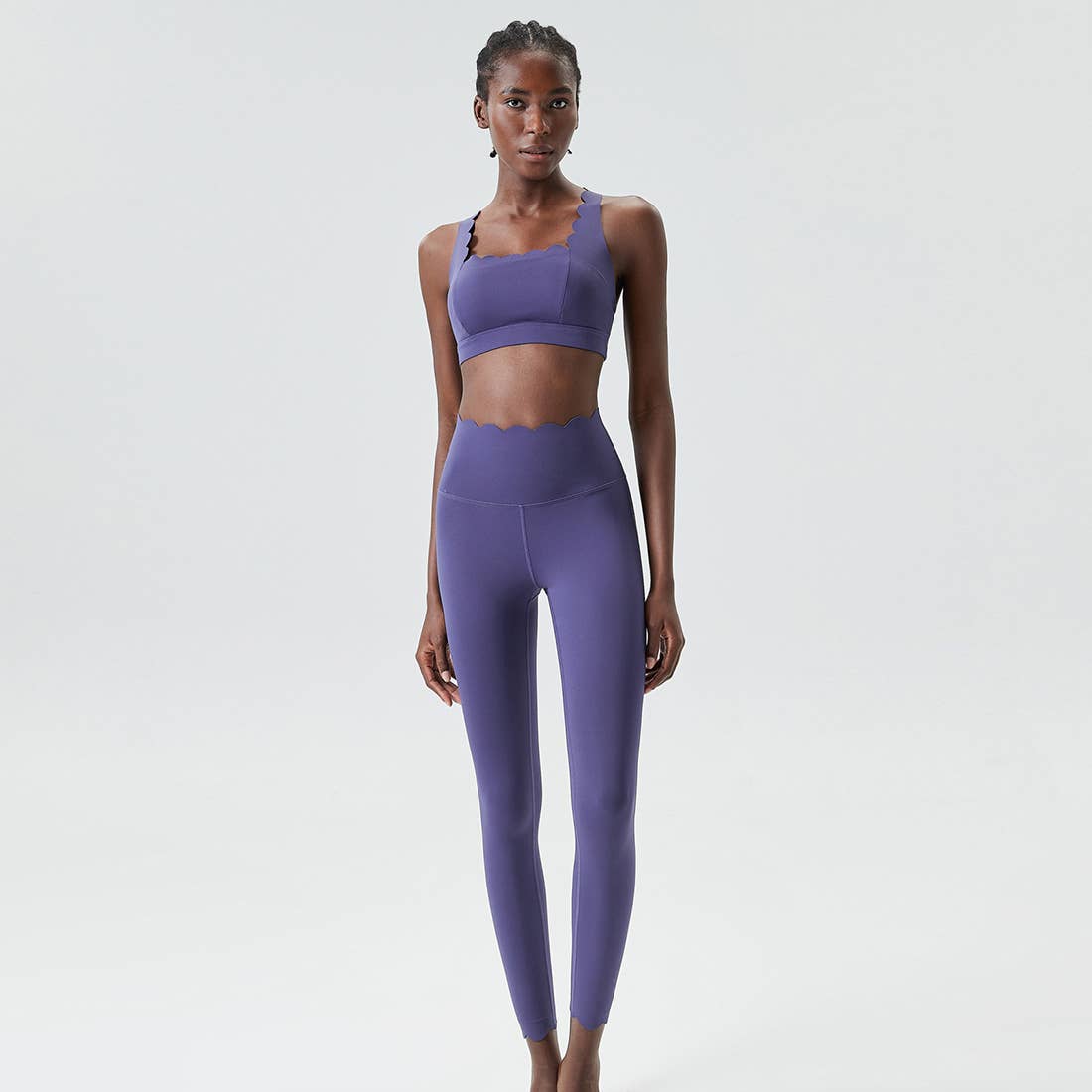 Women Seamless Yoga Set - Removable Cup Bra&Contoured Tights